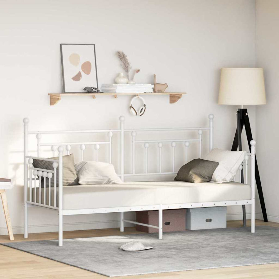 Bedframe voor een daybed Wit 75 x 190 cm Staal
