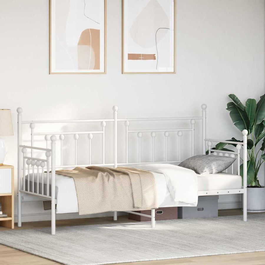 Bedframe voor een daybed Wit 75 x 190 cm Staal