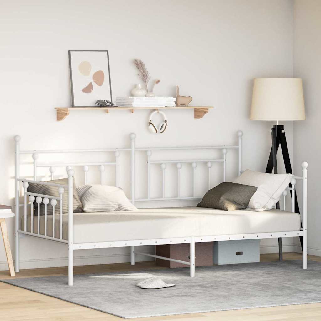 Bedframe voor een daybed Wit 100 x 190 cm Staal