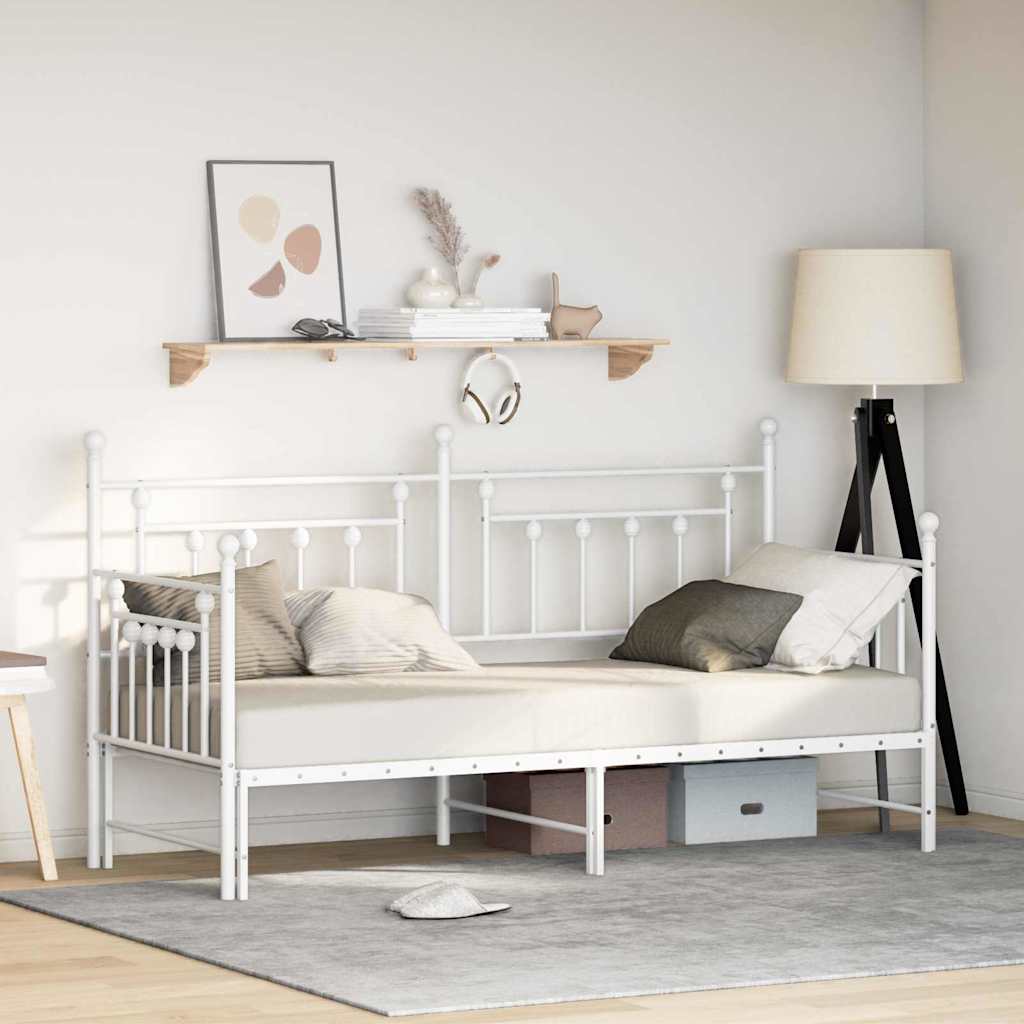 Bedframe voor een daybed Wit 75 x 190 cm Staal