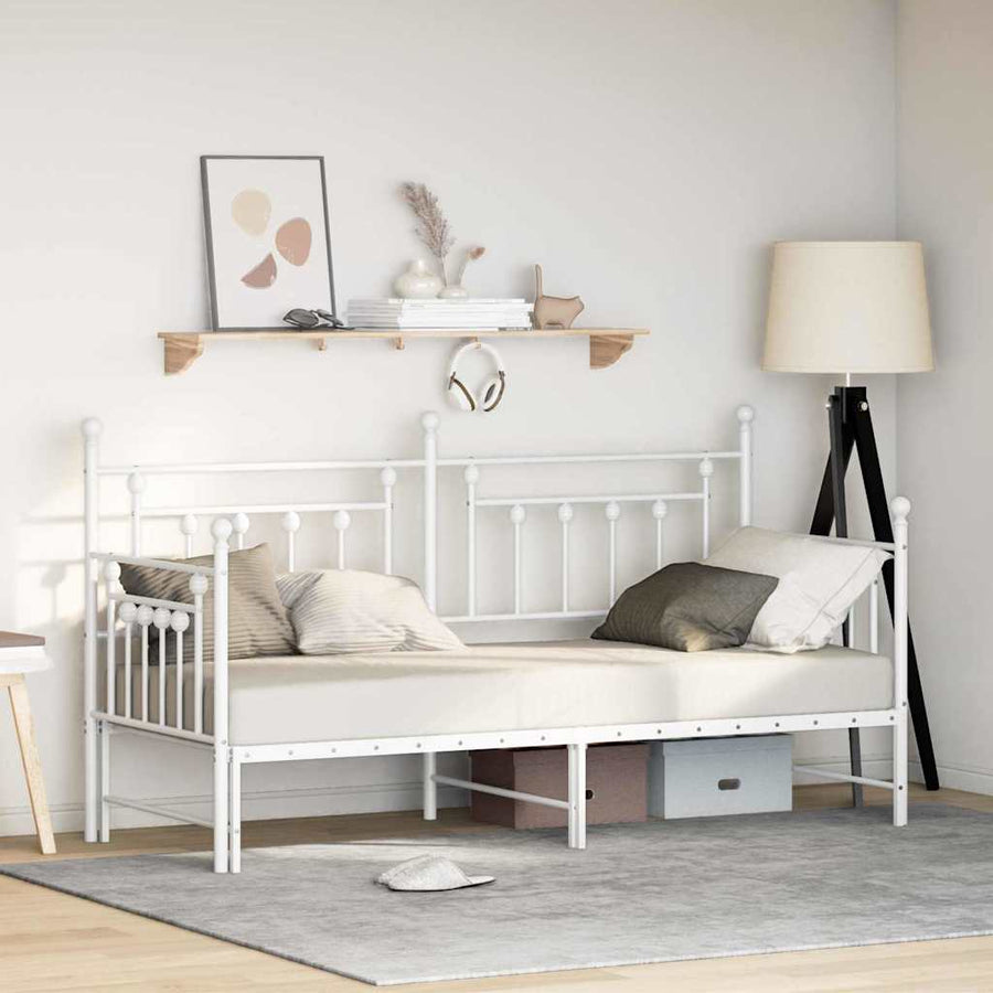 Bedframe voor een daybed Wit 75 x 190 cm Staal