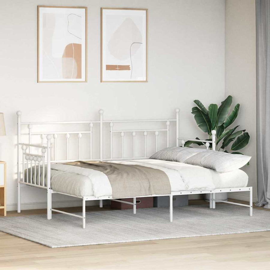 Bedframe voor een daybed Wit 75 x 190 cm Staal