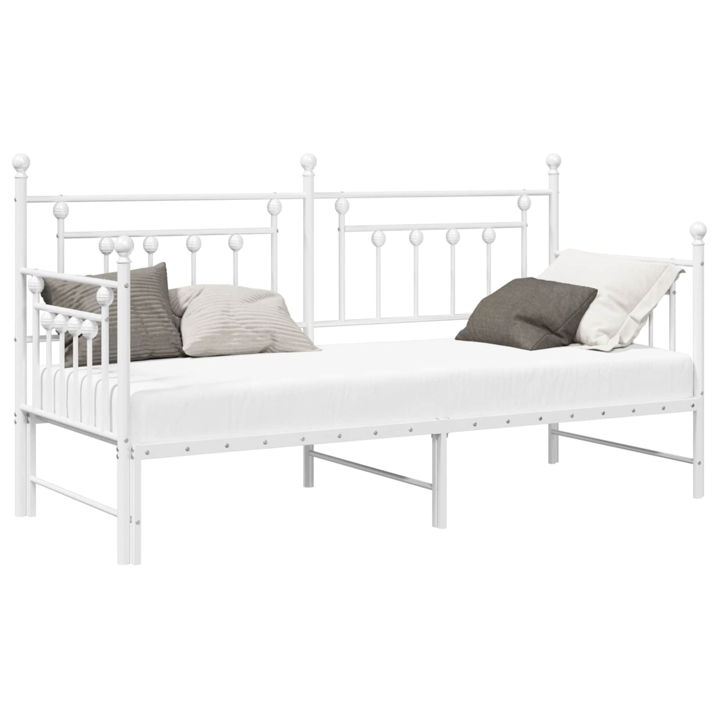 Bedframe voor een daybed Wit 75 x 190 cm Staal
