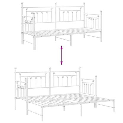 Bedframe voor een daybed Wit 75 x 190 cm Staal