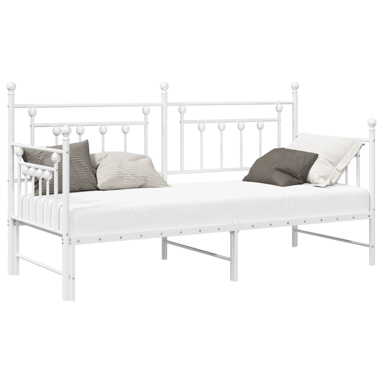 Bedframe voor een daybed Wit 80 x 200 cm Staal
