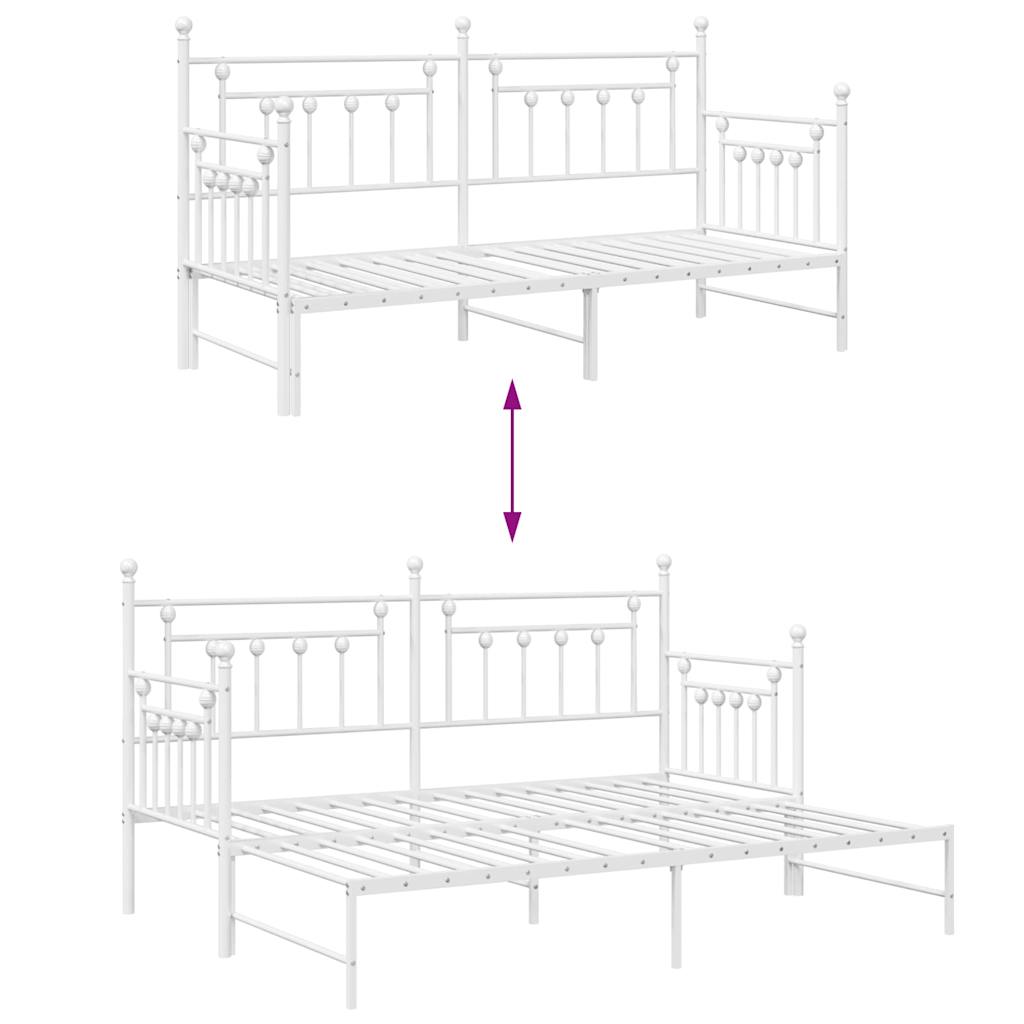 Bedframe voor een daybed Wit 80 x 200 cm Staal