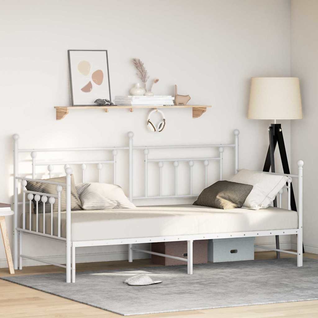 Bedframe voor een daybed Wit 90 x 190 cm Staal