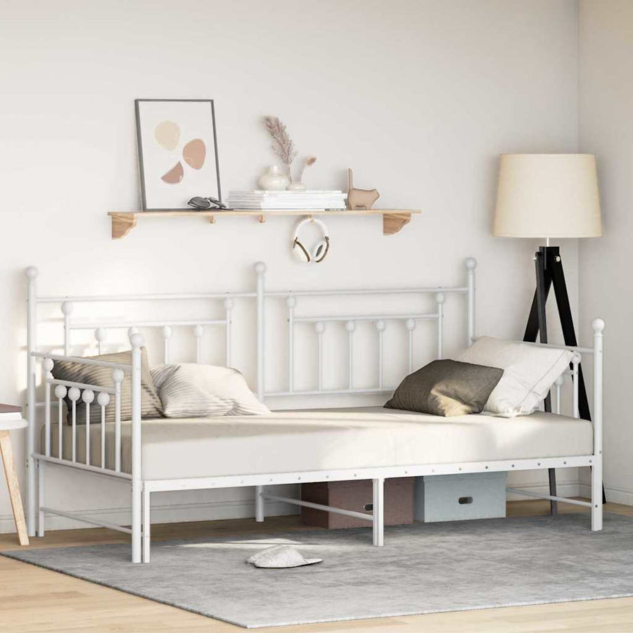 Bedframe voor een daybed Wit 90 x 190 cm Staal