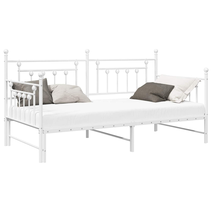 Bedframe voor een daybed Wit 90 x 190 cm Staal