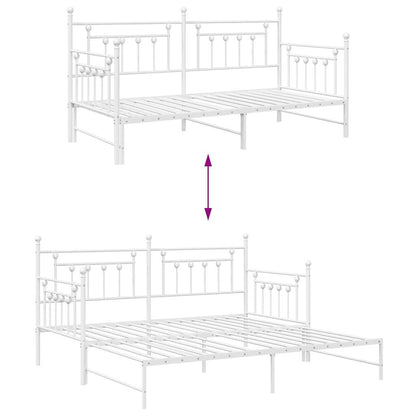 Bedframe voor een daybed Wit 90 x 190 cm Staal