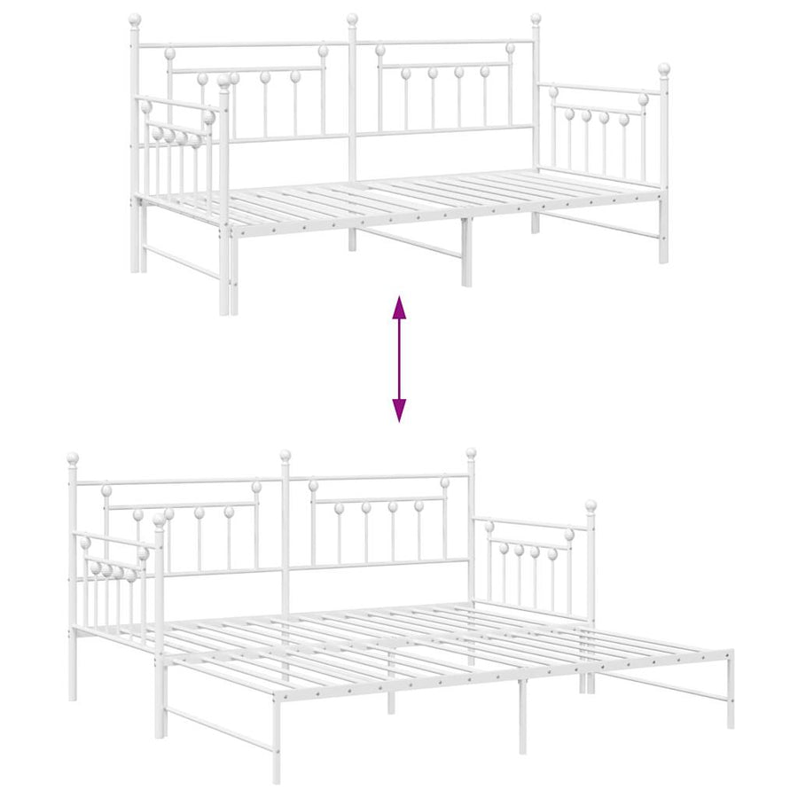 Bedframe voor een daybed Wit 90 x 190 cm Staal
