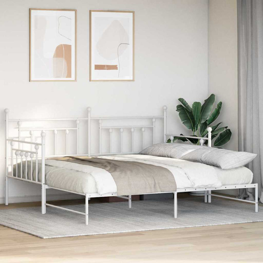 Bedframe voor een daybed Wit 90 x 200 cm Staal