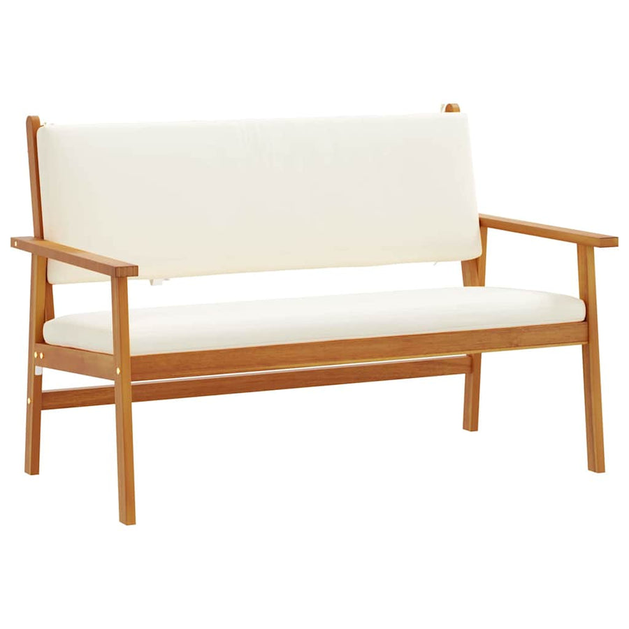 Tuinbankenset met kussen 2 pcs Crème Wit Massief Acaciahout