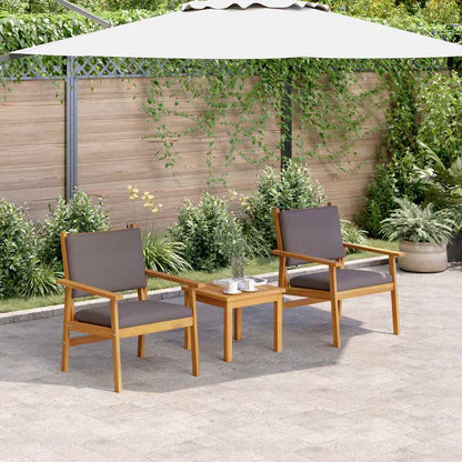 Tuinstoel met kussen 2 pcs Antraciet Massief Acaciahout