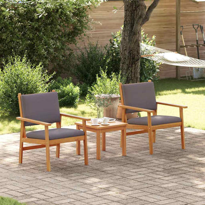 Tuinstoel met kussen 2 pcs Antraciet Massief Acaciahout