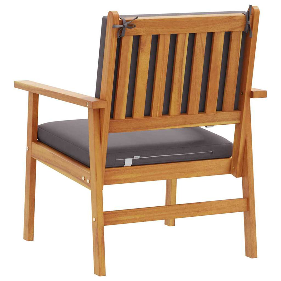 Tuinstoel met kussen 2 pcs Antraciet Massief Acaciahout