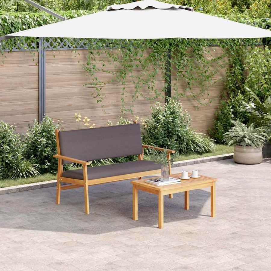 Tuinbankenset met kussen 2 pcs Antraciet Massief Acaciahout