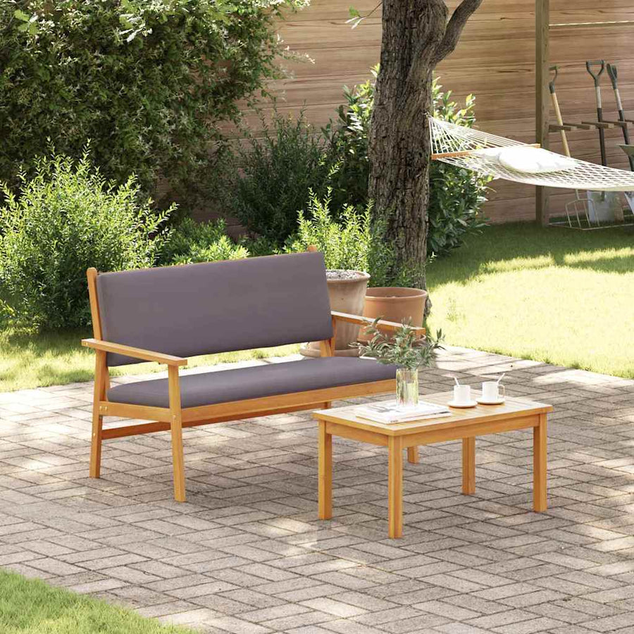 Tuinbankenset met kussen 2 pcs Antraciet Massief Acaciahout