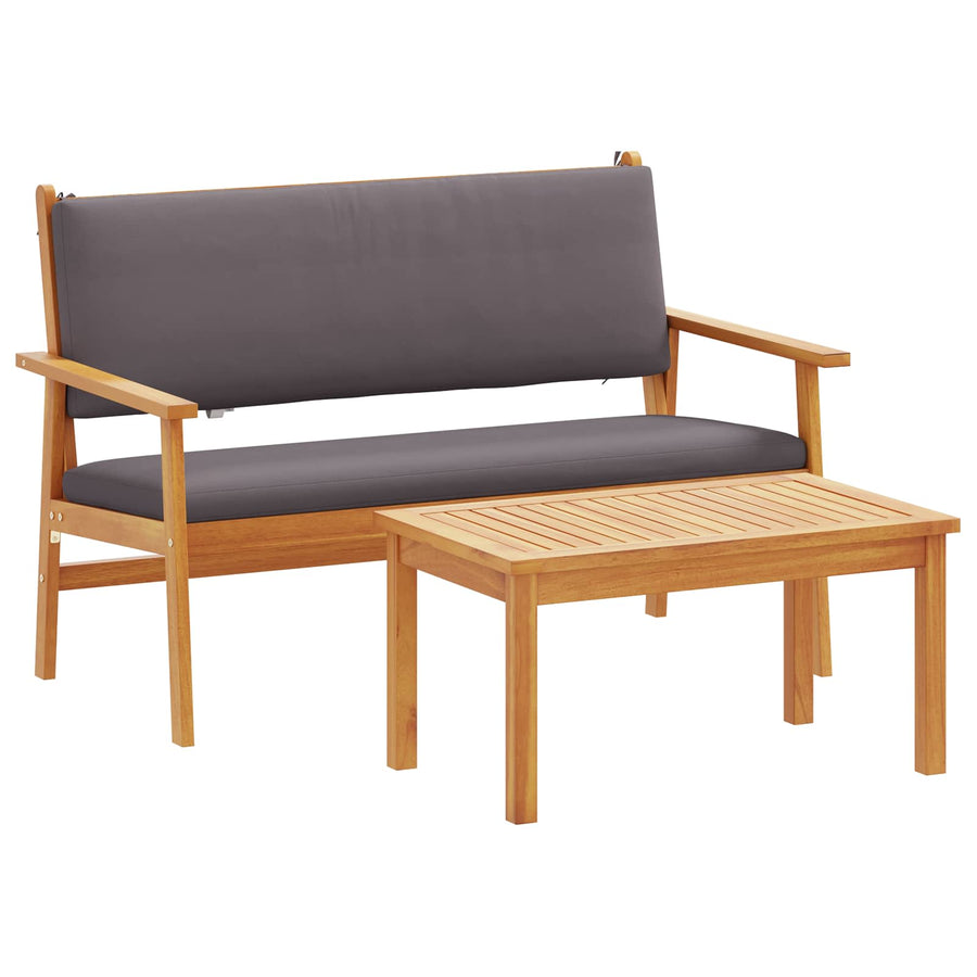 Tuinbankenset met kussen 2 pcs Antraciet Massief Acaciahout