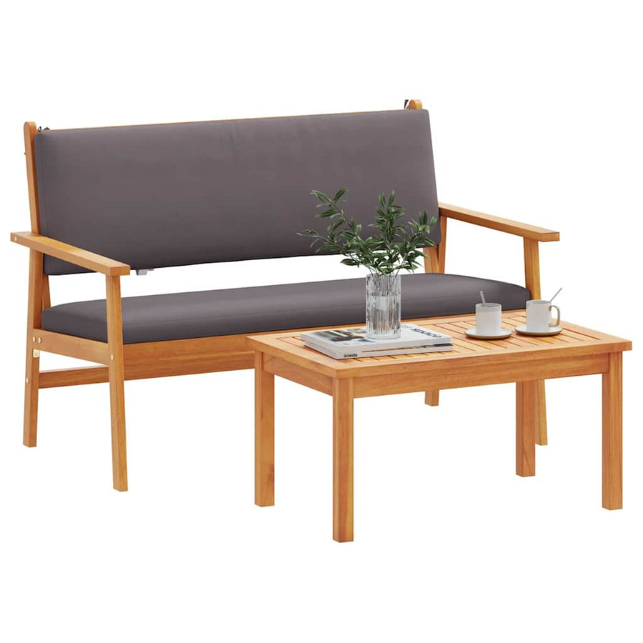 Tuinbankenset met kussen 2 pcs Antraciet Massief Acaciahout