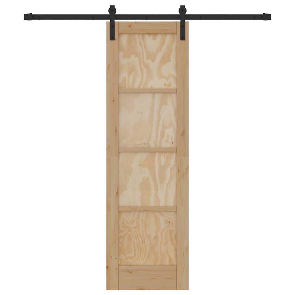 Schuifdeur Naturel en zwart 61 x 198,5 cm