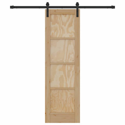 Schuifdeur Naturel en zwart 61 x 198,5 cm