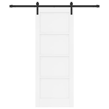 Schuifdeur Wit en zwart 78 x 202 cm Massief grenenhout en staal