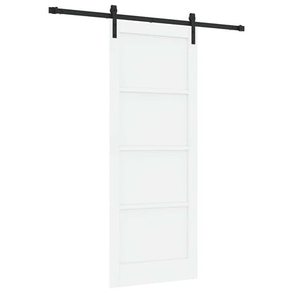 Schuifdeur Wit en zwart 83 x 211 cm Massief grenenhout en staal