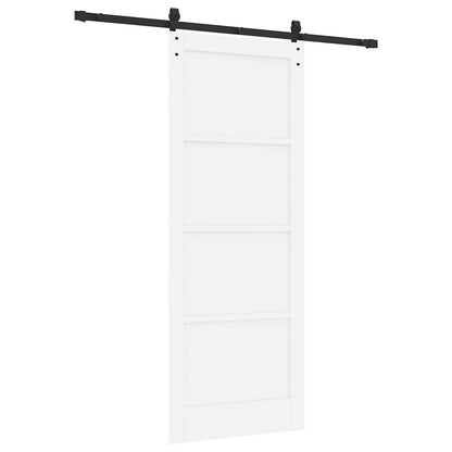Schuifdeur Wit en zwart 83 x 211 cm Massief grenenhout en staal