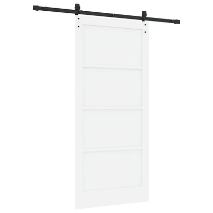 Schuifdeur Wit en zwart 93 x 202 cm Massief grenenhout en staal