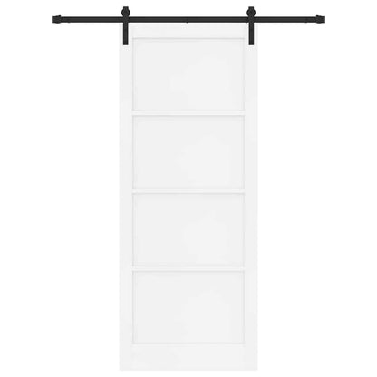 Schuifdeur Wit en zwart 93 x 232 cm Massief grenenhout en staal