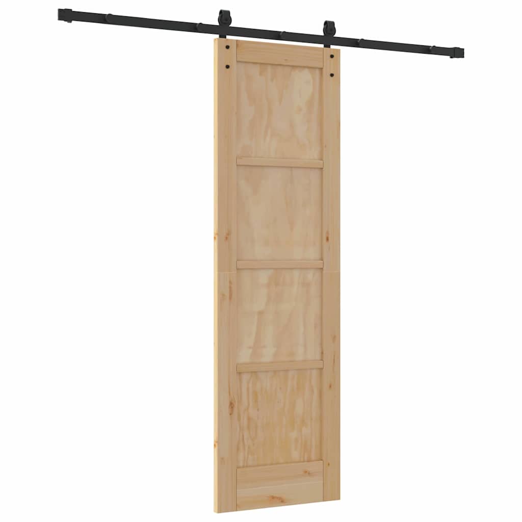 Schuifdeur Naturel en zwart 61 x 198,5 cm