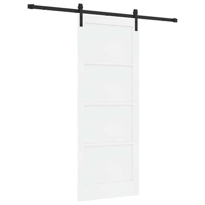 Schuifdeur Wit en zwart 83 x 211 cm Massief grenenhout en staal