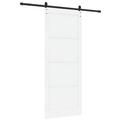 Schuifdeur Wit en zwart 93 x 232 cm Massief grenenhout en staal