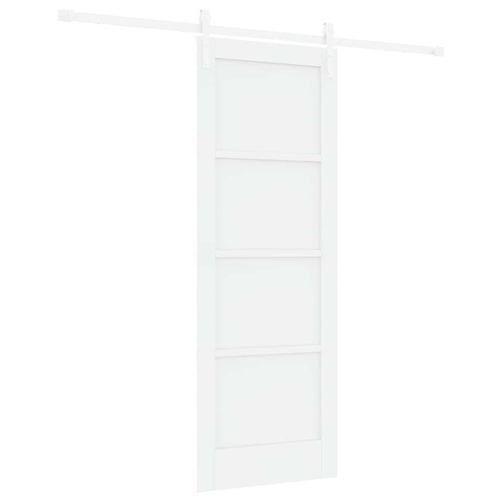 Schuifdeur Wit 73.5 x 198.5 cm Massief grenenhout en staal