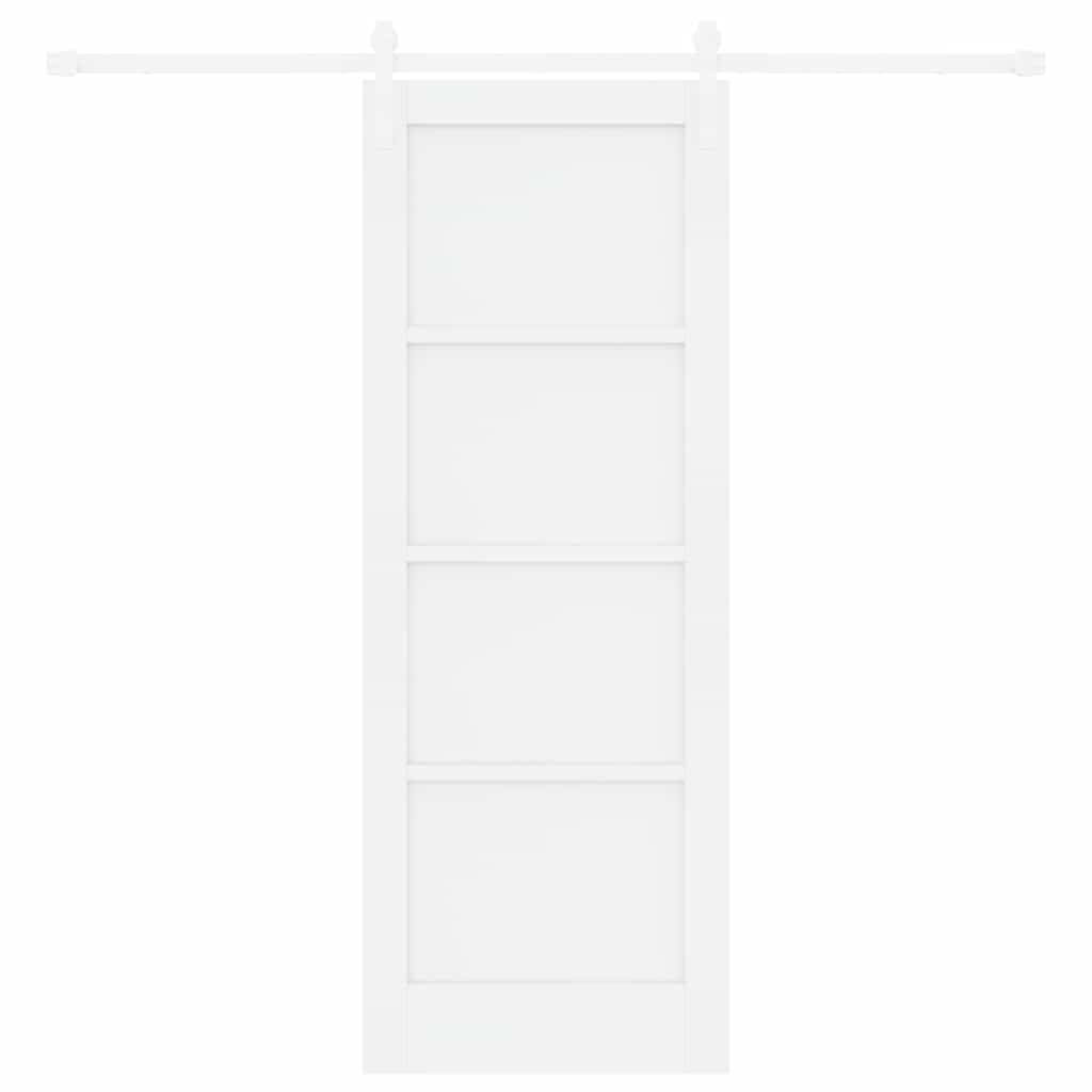 Schuifdeur Wit 73.5 x 198.5 cm Massief grenenhout en staal