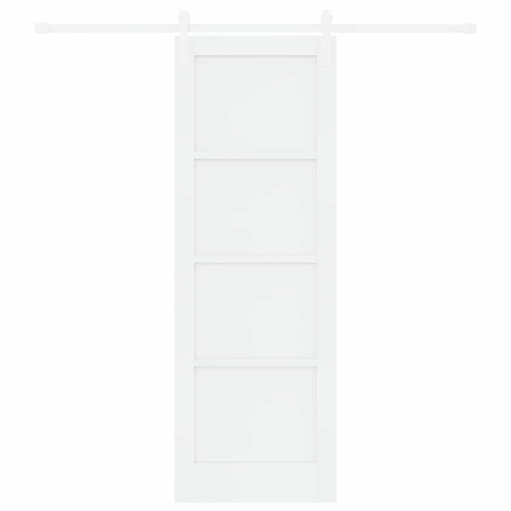 Schuifdeur Wit 73.5 x 211 cm Massief grenenhout en staal