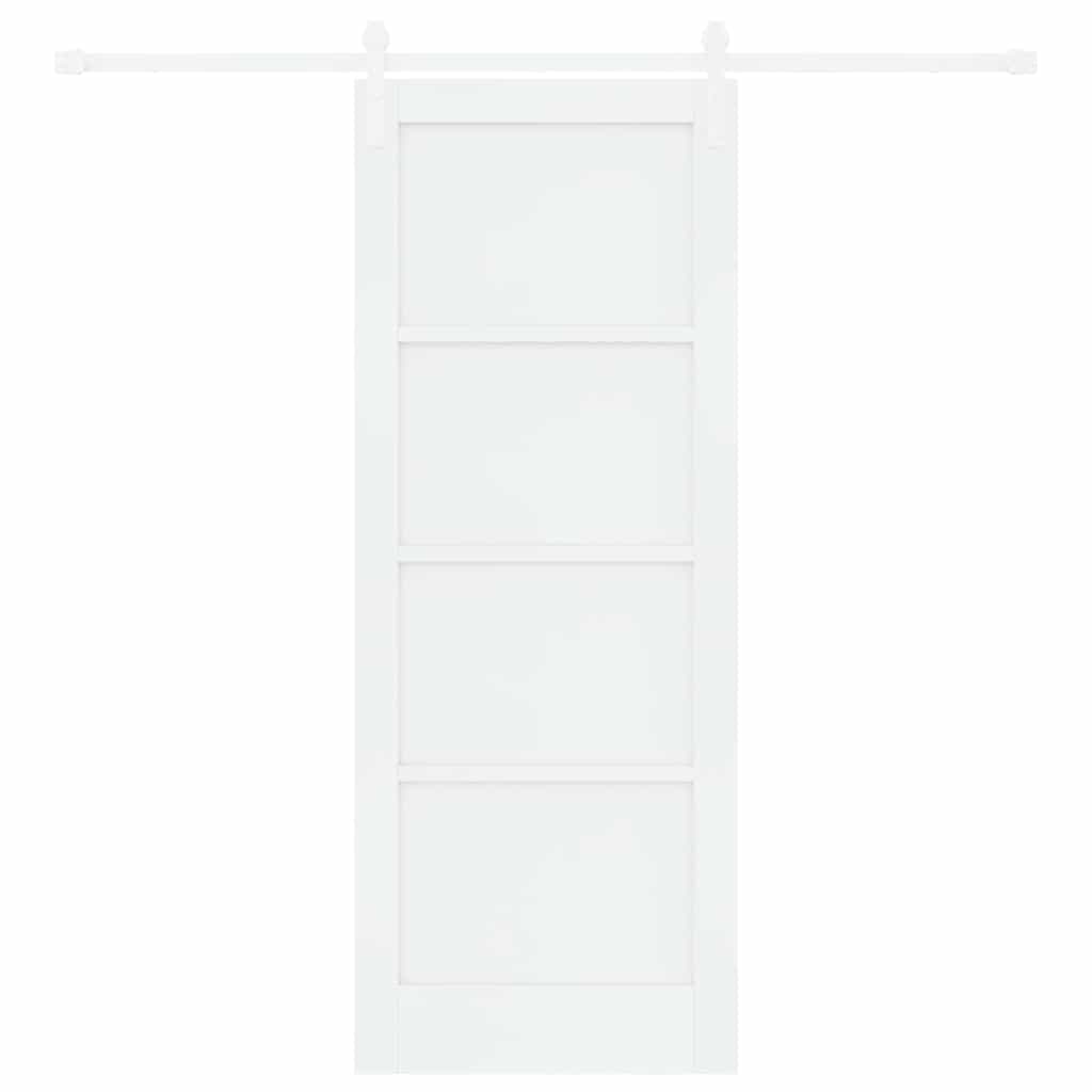 Schuifdeur Wit 78 x 202 cm Massief grenenhout en staal