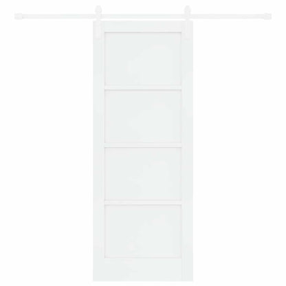 Schuifdeur Wit 78 x 202 cm Massief grenenhout en staal