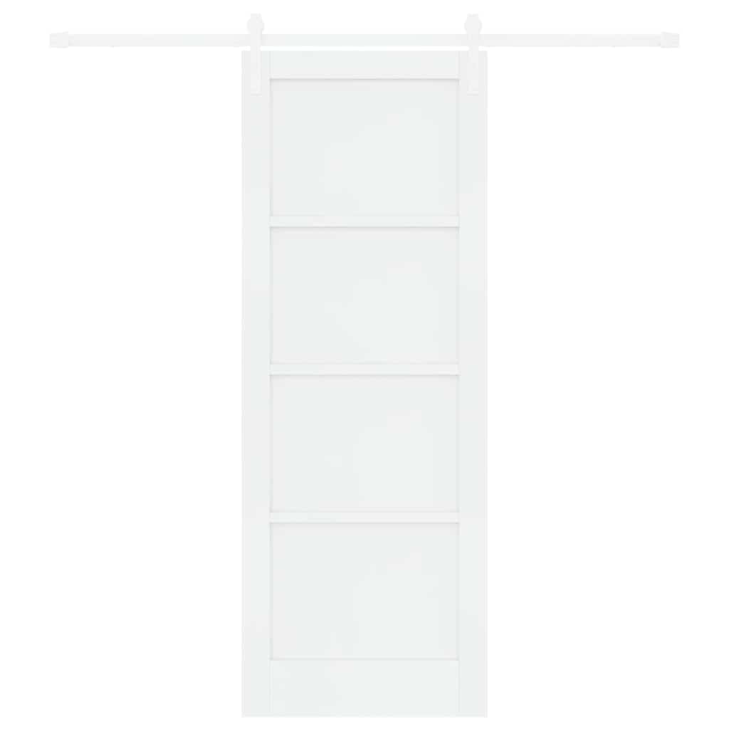 Schuifdeur Wit 78 x 211 cm Massief grenenhout en staal