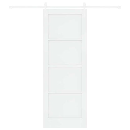 Schuifdeur Wit 78 x 211 cm Massief grenenhout en staal