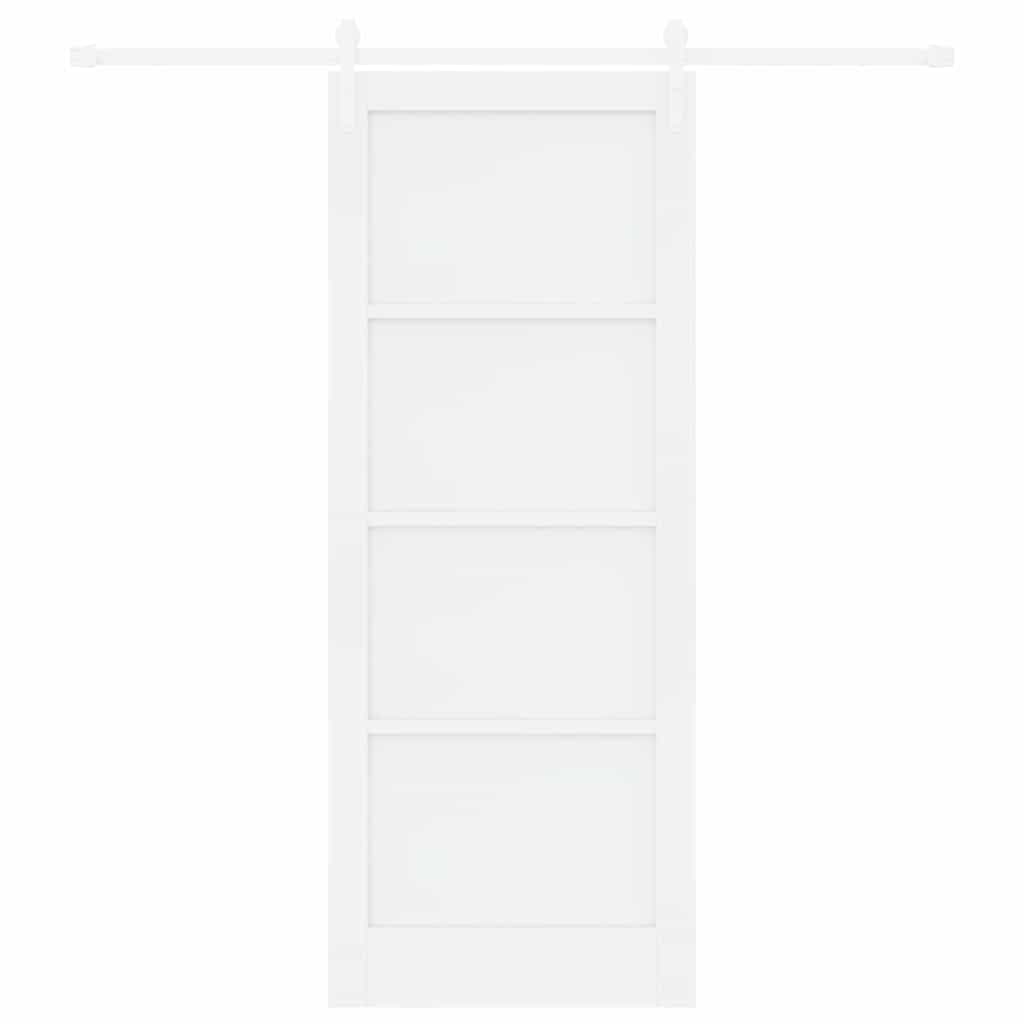 Schuifdeur Wit 83 x 211 cm Massief grenenhout en staal