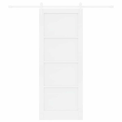 Schuifdeur Wit 83 x 211 cm Massief grenenhout en staal