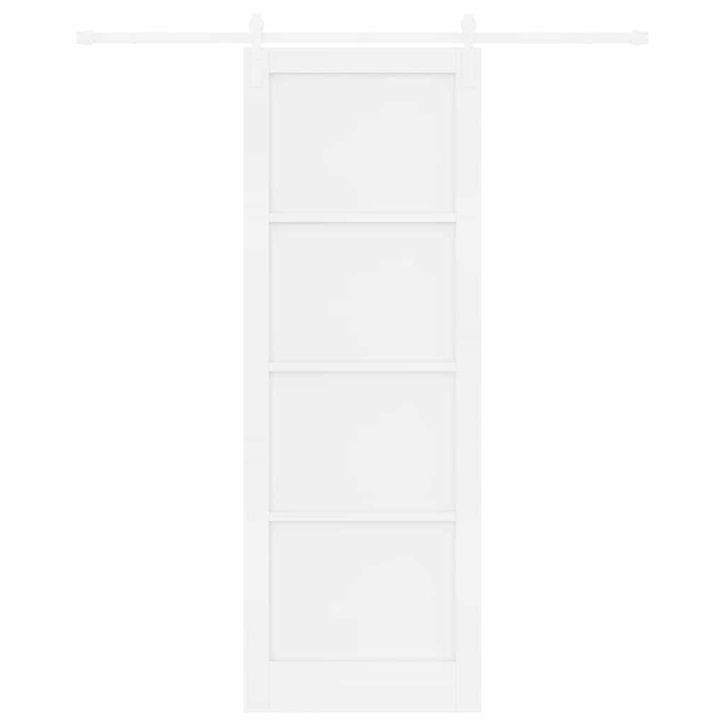 Schuifdeur Wit 83 x 232 cm Massief grenenhout en staal