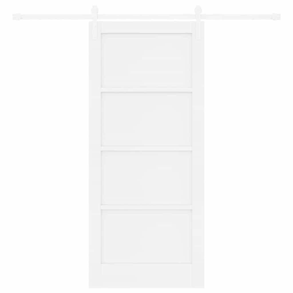 Schuifdeur Wit 86 x 198.5 cm Massief grenenhout en staal