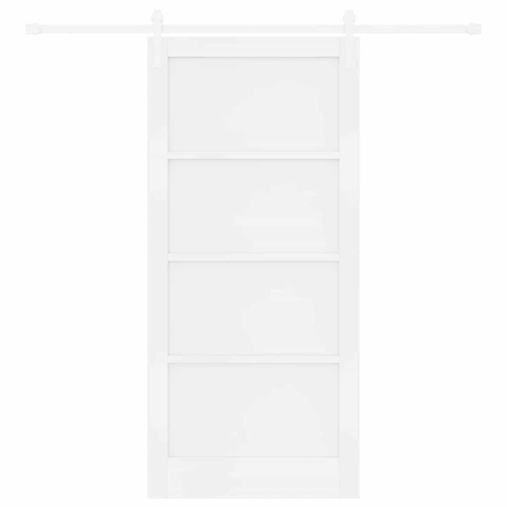 Schuifdeur Wit 93 x 202 cm Massief grenenhout en staal