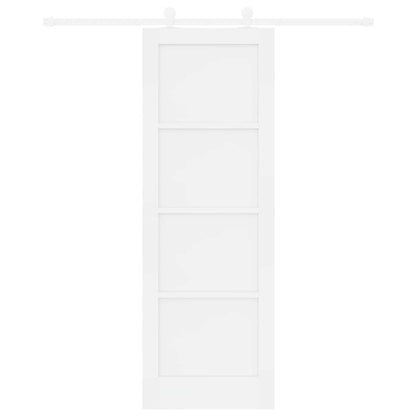 Schuifdeurset Wit 73.5 x 211 cm Massief grenenhout en staal