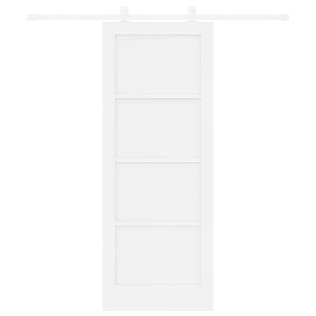 Schuifdeurset Wit 78 x 202 cm Massief grenenhout en staal