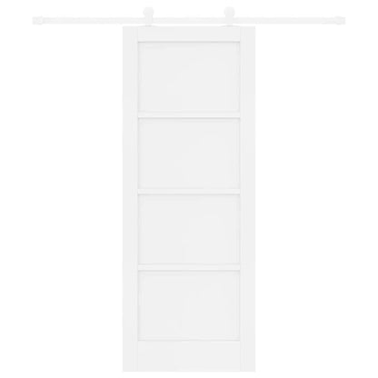 Schuifdeurset Wit 78 x 202 cm Massief grenenhout en staal