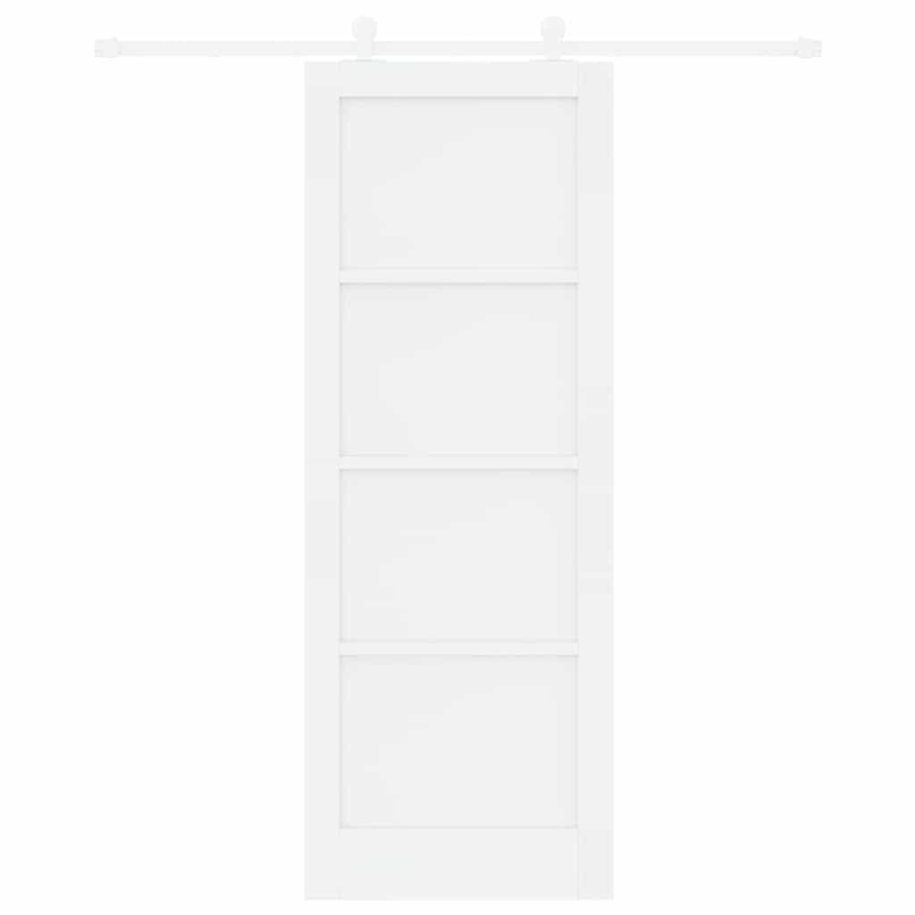 Schuifdeurset Wit 78 x 211 cm Massief grenenhout en staal